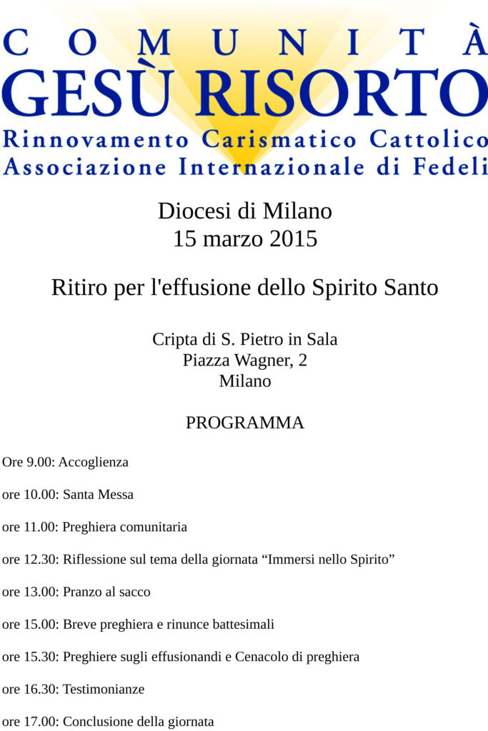 PROGRAMMA 15 MARZO