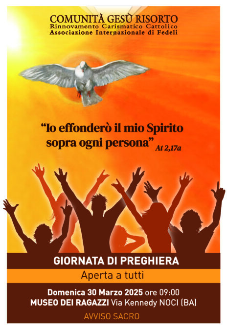 Ritiro interdiocesano di preghiera per l’Effusione dello Spirito Santo – diocesi Conversano-Monopoli e Altamura-Gravina-Acquaviva delle Fonti