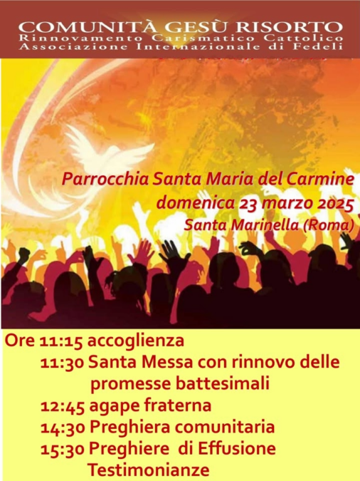 Ritiro di preghiera per l’Effusione dello Spirito Santo